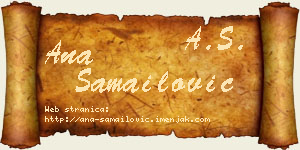 Ana Samailović vizit kartica